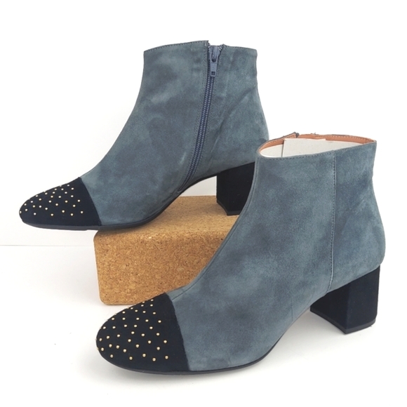 Brenda Zaro Gray Suede Studded Boots 40 - Picture 14 of 15